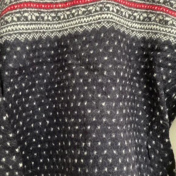 Vintage 1990's Cute Lands End Wool Sweater Medium M Red Blue Winter Sweater VTG - Picture 5 of 7